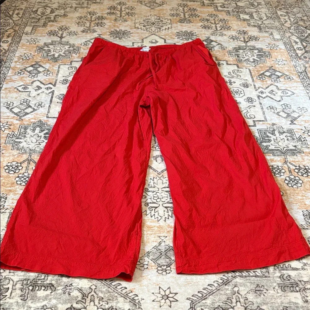 ATHLETA XL Paradise Linen Blend  Mid Rise Wide Leg Pants in red EUC - Picture 3 of 9